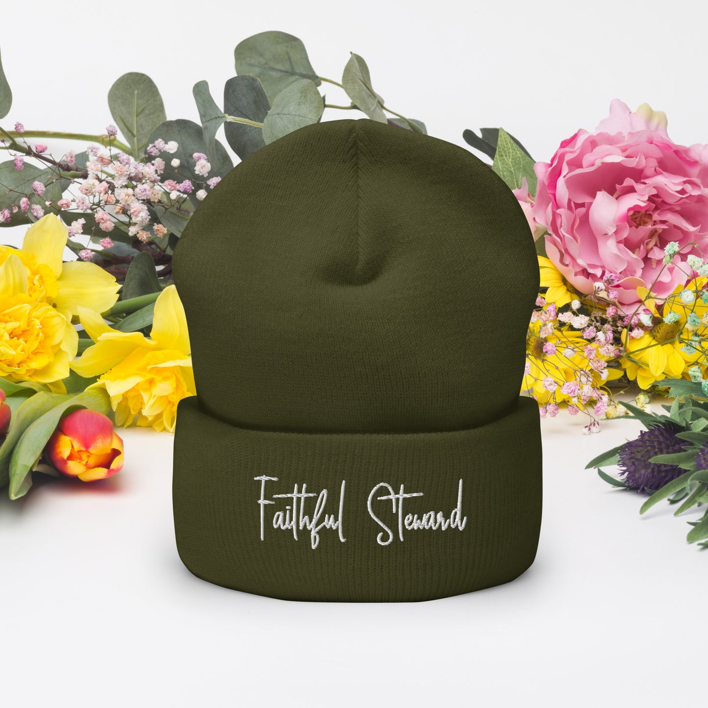 Faithful Steward Adult Christian Cuffed Beanie