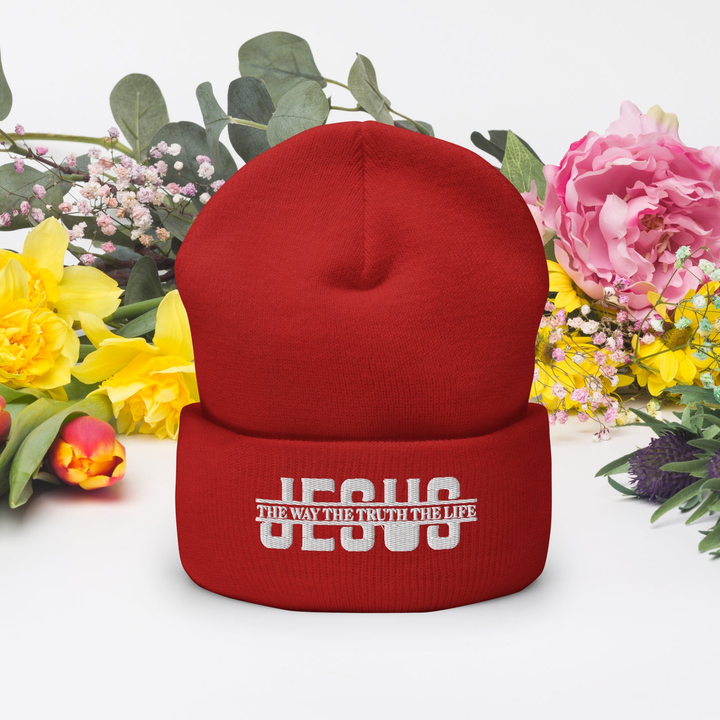 Jesus The Way The Truth The Life Adult Christian Cuffed Beanie