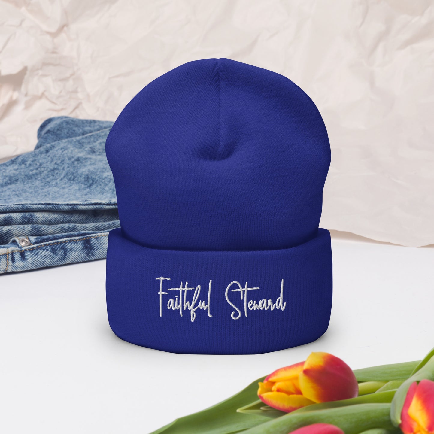 Faithful Steward Adult Christian Cuffed Beanie