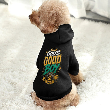 God's Good Boy Christian Pet Hooded Pullover Sweatshirt Dog/Cat Hoodie Warm, Soft & Breathable - ClaimedbyGodDesigns