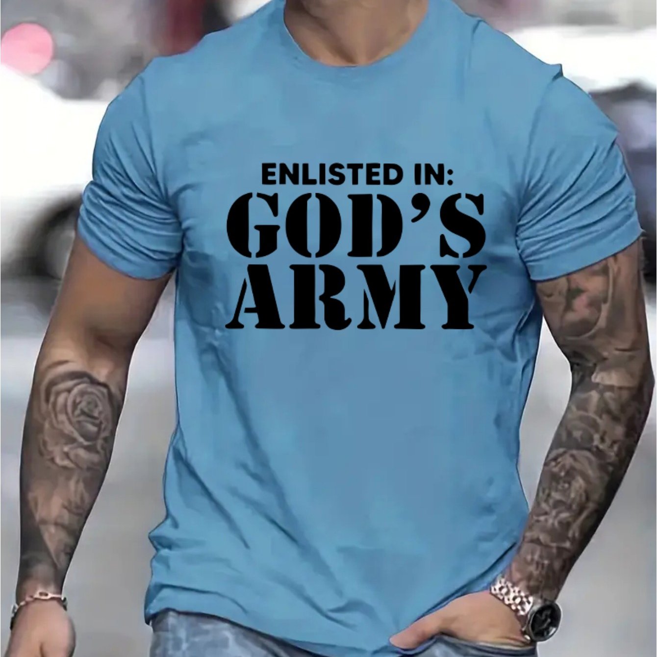 Enlisted In GOD'S ARMY Men's Christian T-shirt claimedbygoddesigns
