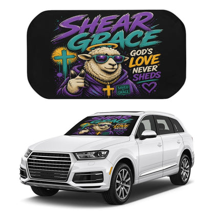 Shear Grace — Holy Sheep Christian Car Sunshade Umbrella - ClaimedbyGodDesigns