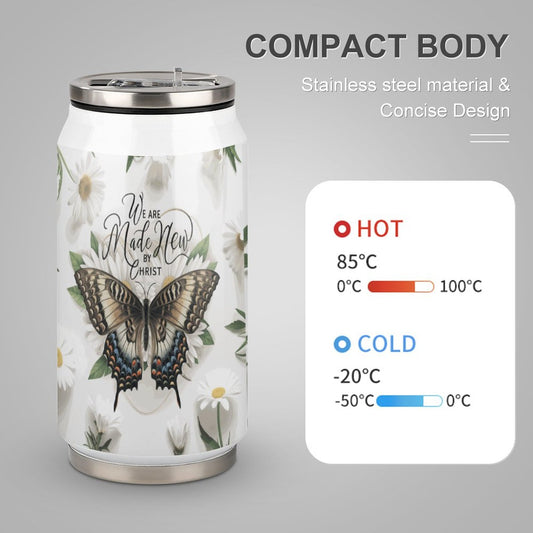 We Are Made New In Christ Christian Stainless Steel Tumbler with Straw SALE-Personal Design