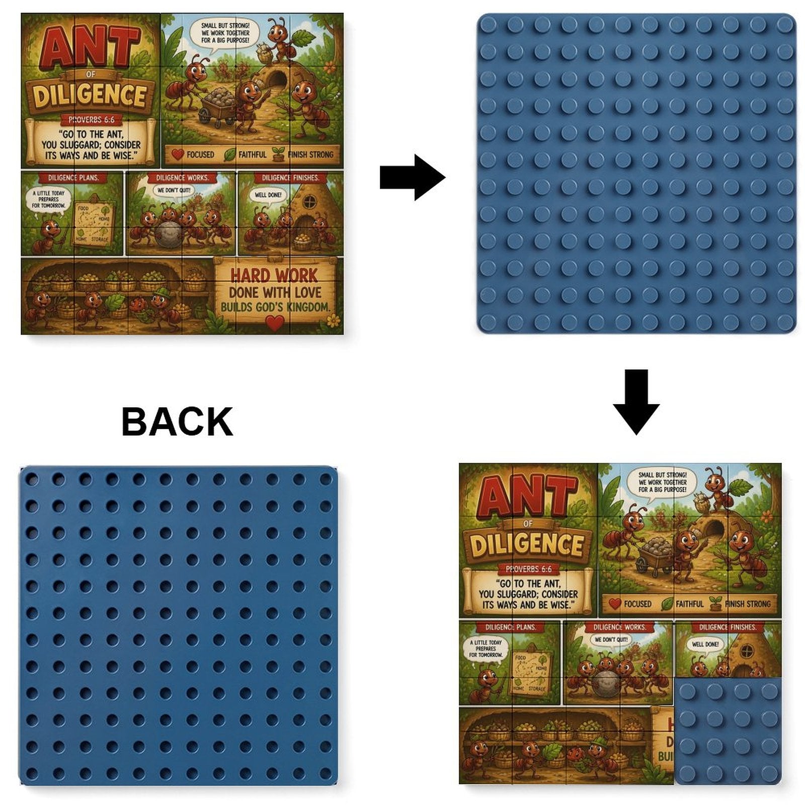 Ant of Patience – Building Block Puzzle Ornament - ClaimedbyGodDesigns