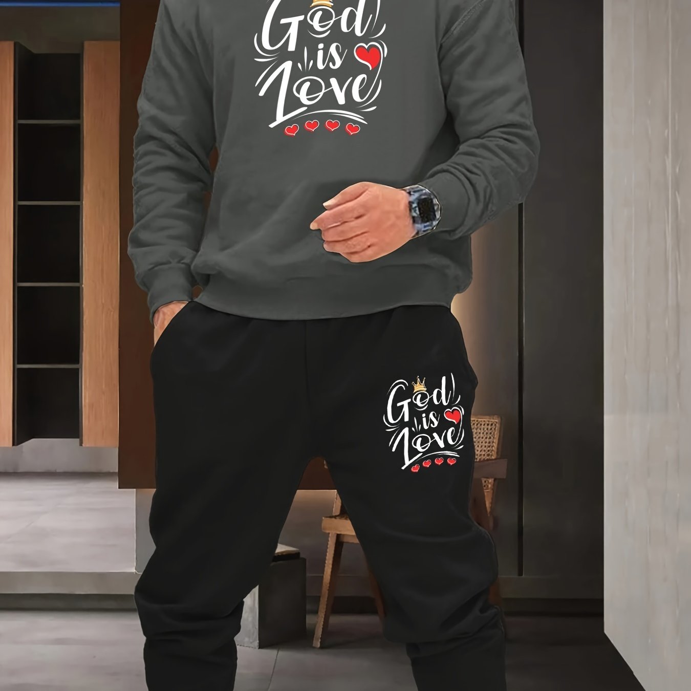 God Is Love Men's Christian Casual Outfit claimedbygoddesigns