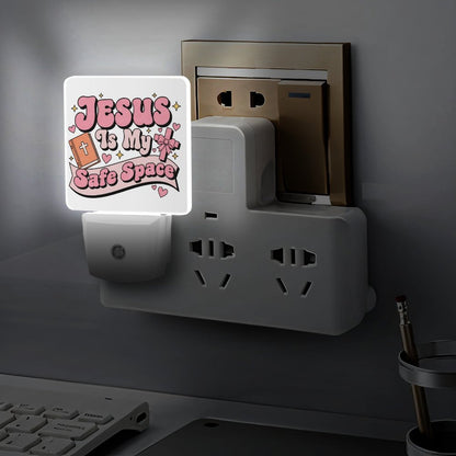 He Is My Safe Space Christian Night Light For Kids - ClaimedbyGodDesigns