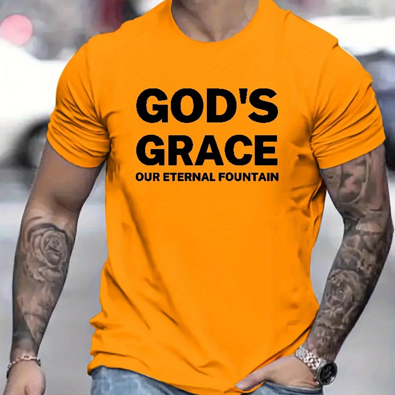 God's Grace Our Eternal Fountain Men's Christian T-shirt claimedbygoddesigns