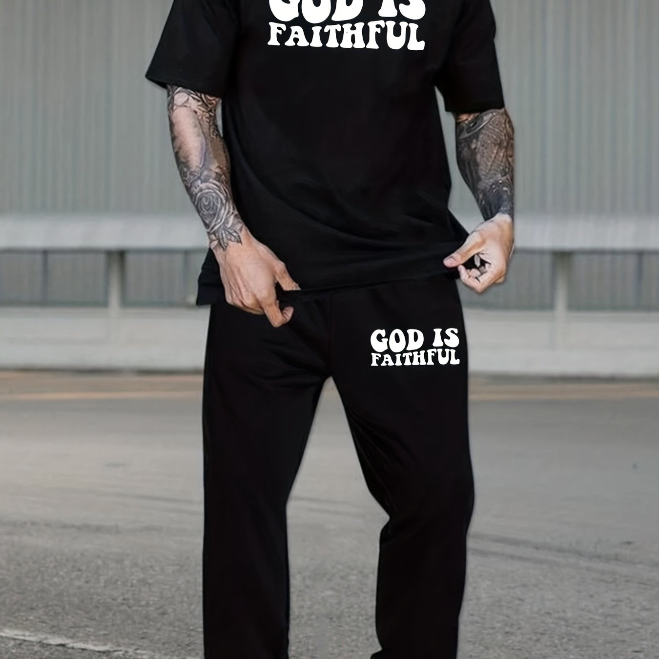 GOD IS FAITHFUL Men's Christian Casual Outfit claimedbygoddesigns