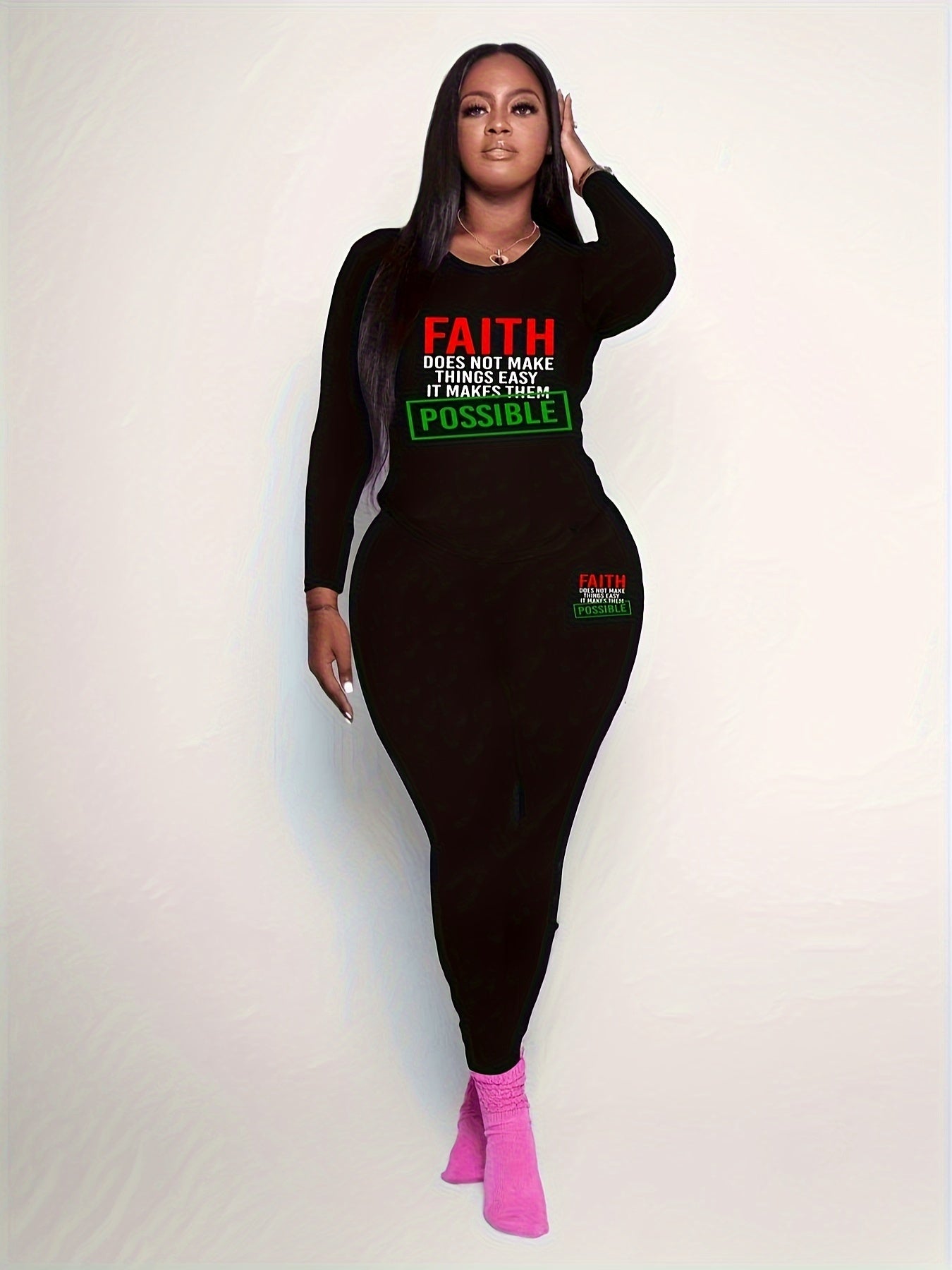 Faith Does Not Make Things Easy It Makes Them Possible Women's Christian Casual Outfit claimedbygoddesigns