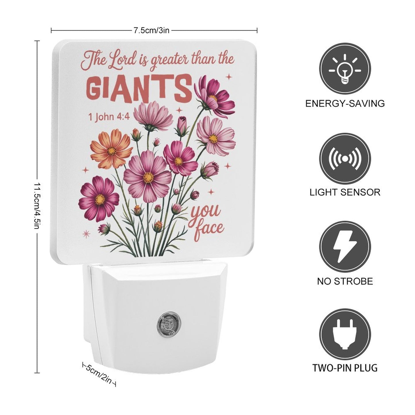 He Is Greater Than The Giants Christian Night Light For Kids - ClaimedbyGodDesigns