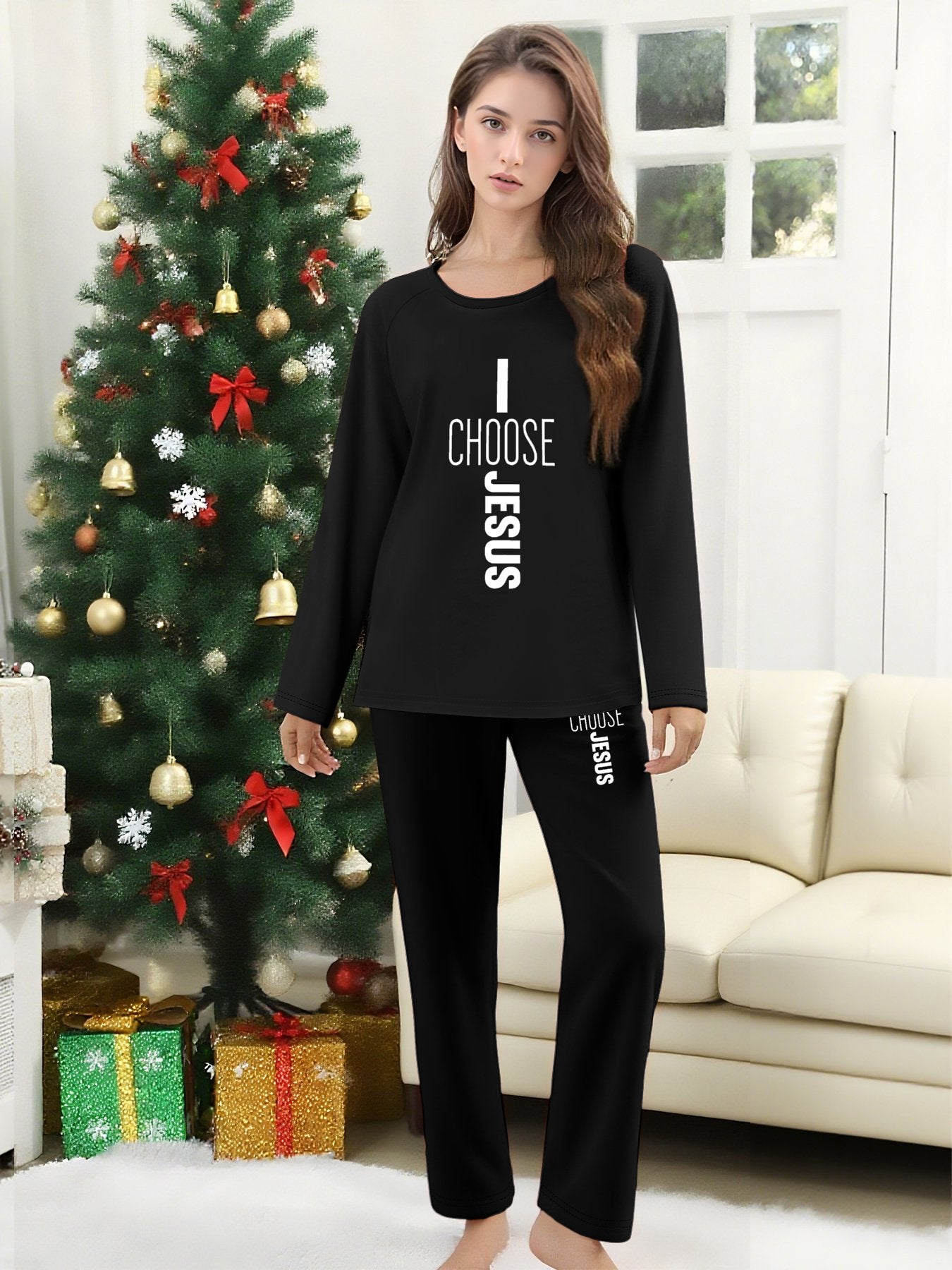 I Choose Him Unisex Plaid Christian Pajamas