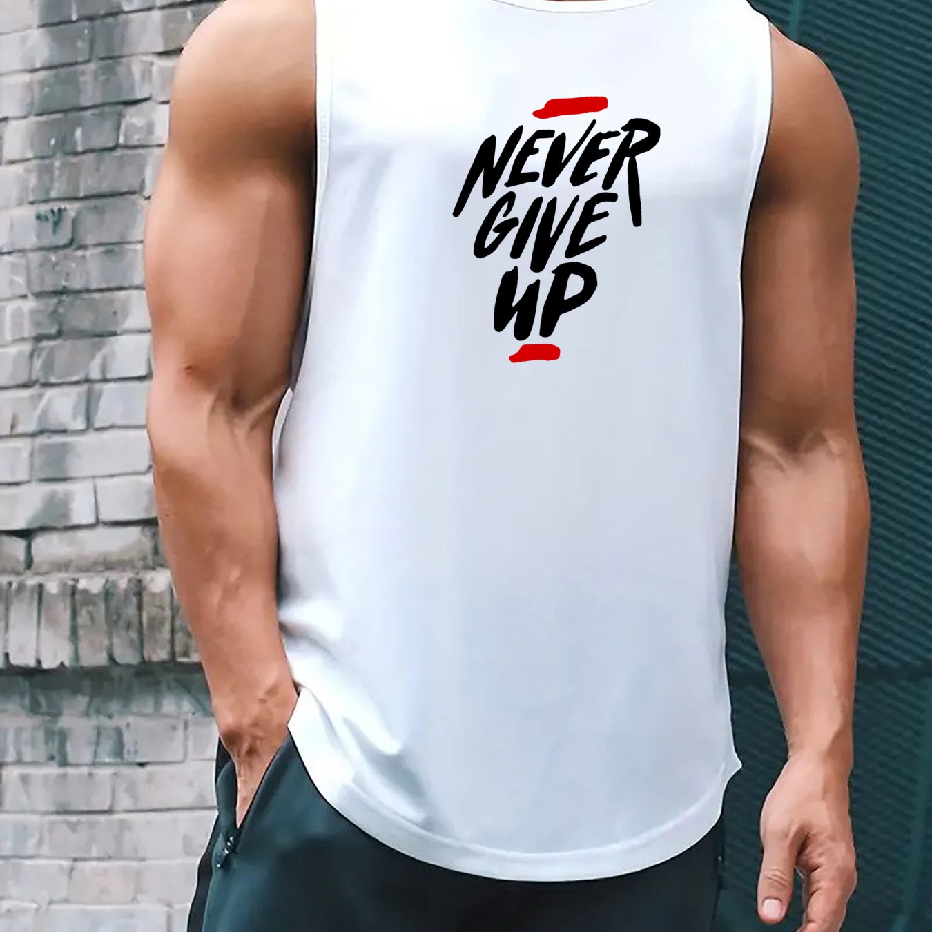 Never Give Up (2) Men's Christian Tank Top claimedbygoddesigns