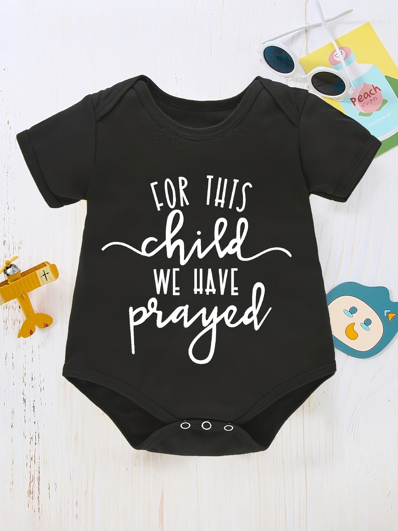 For This Child We Have Prayed Christian Baby Onesie claimedbygoddesigns