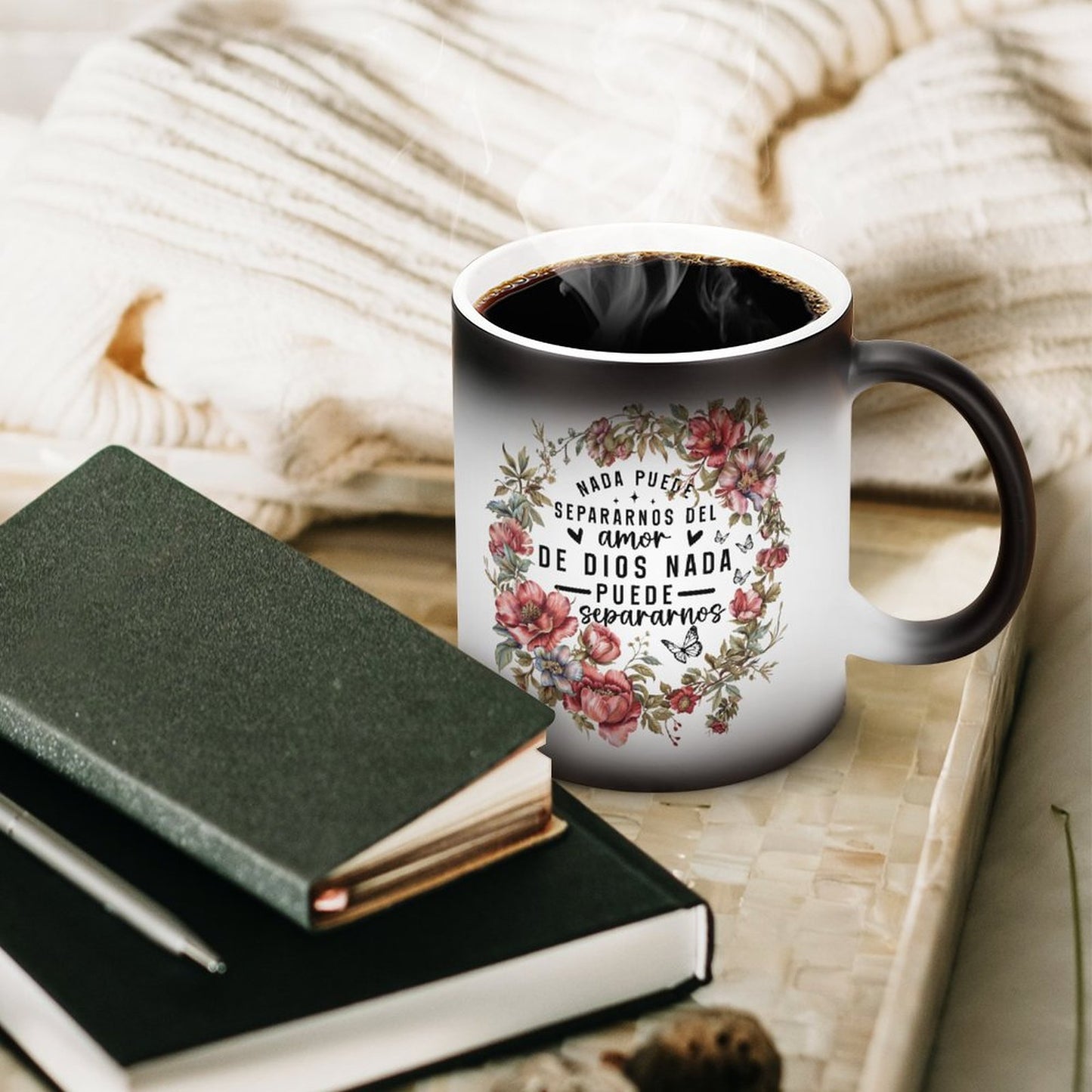 Nada Puede Separarnos Del Amor De Dios Nada Puede Separarnos Spanish Christian Color Changing Mug (Dual-sided)