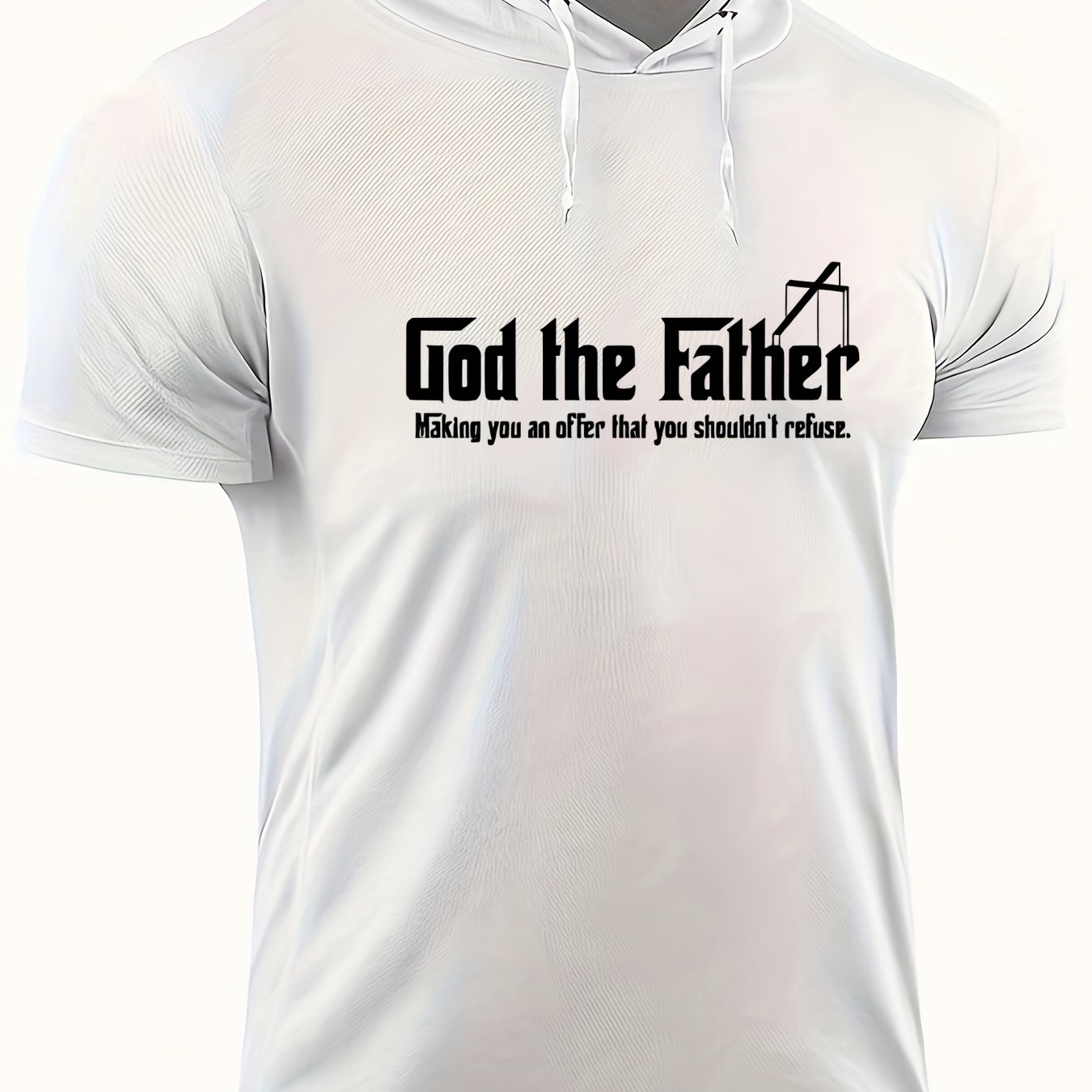 God The Father Making You An Offer You Can't Refuse Plus Size Men's Christian Hooded T-shirt claimedbygoddesigns