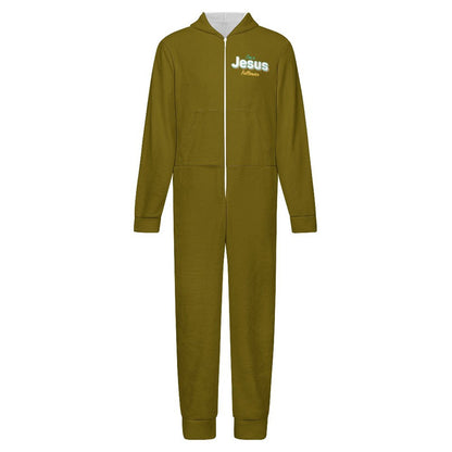 I Follow Him Toddler & Youth Christian Flannel Footless Zip up Jumpsuit Pajamas