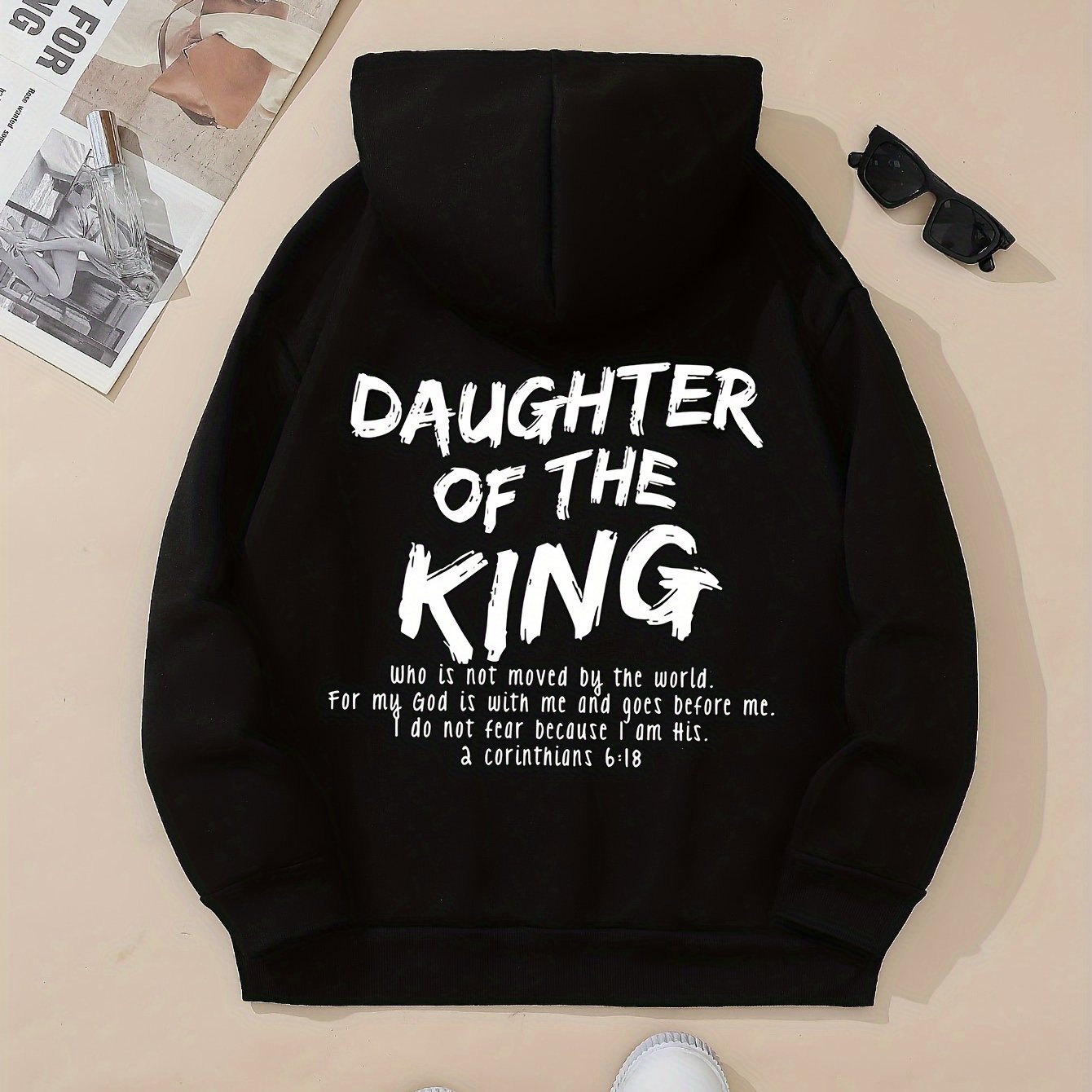 Daughter Of The King Women's Christian Pullover Hooded Sweatshirt claimedbygoddesigns