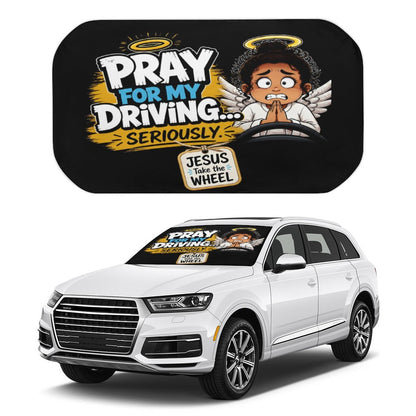 Pray for My Driving… Seriously Christian Car Sunshade Umbrella - ClaimedbyGodDesigns