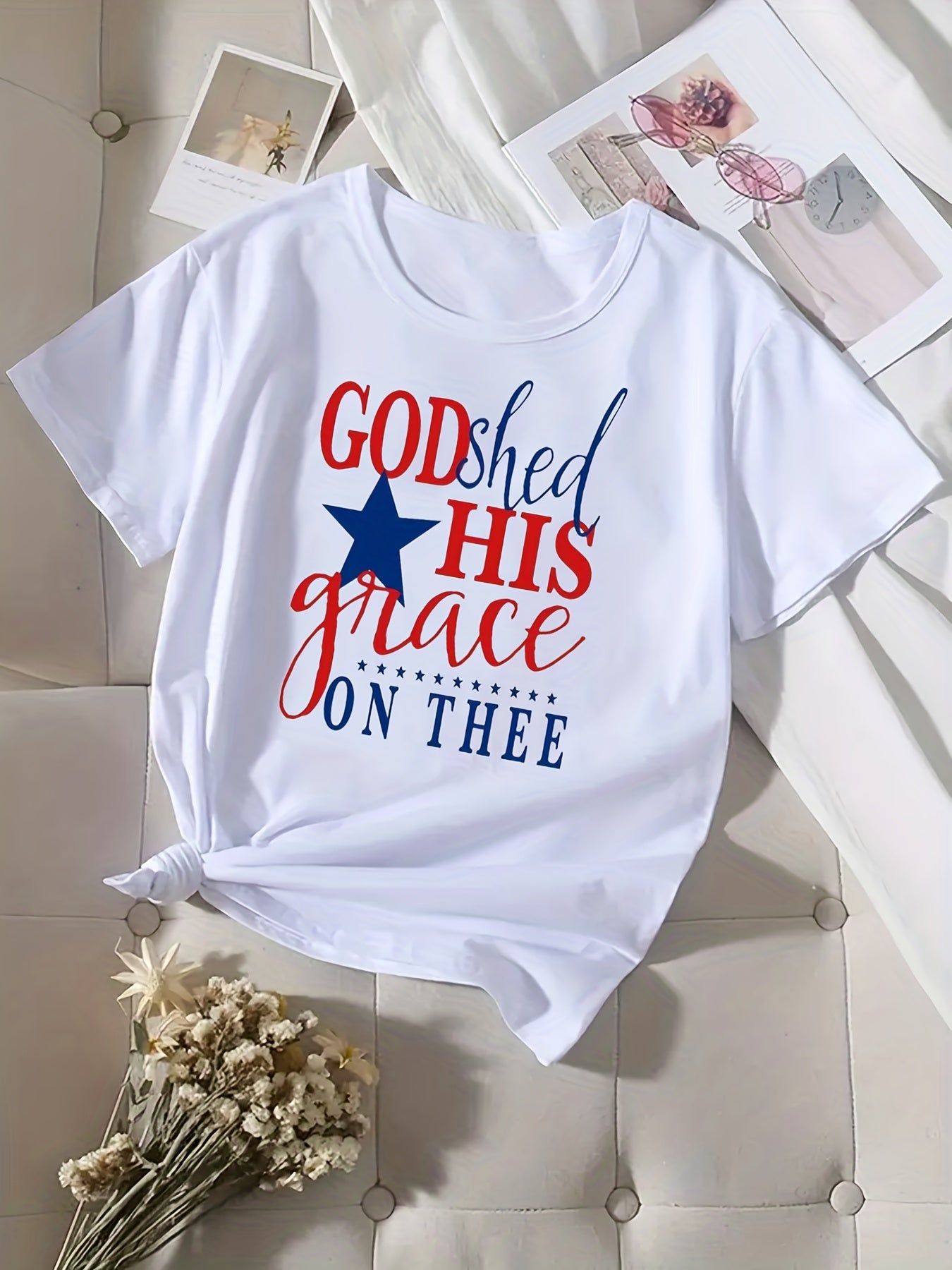 God Shed His Grace On Thee Women's Christian T-Shirt claimedbygoddesigns