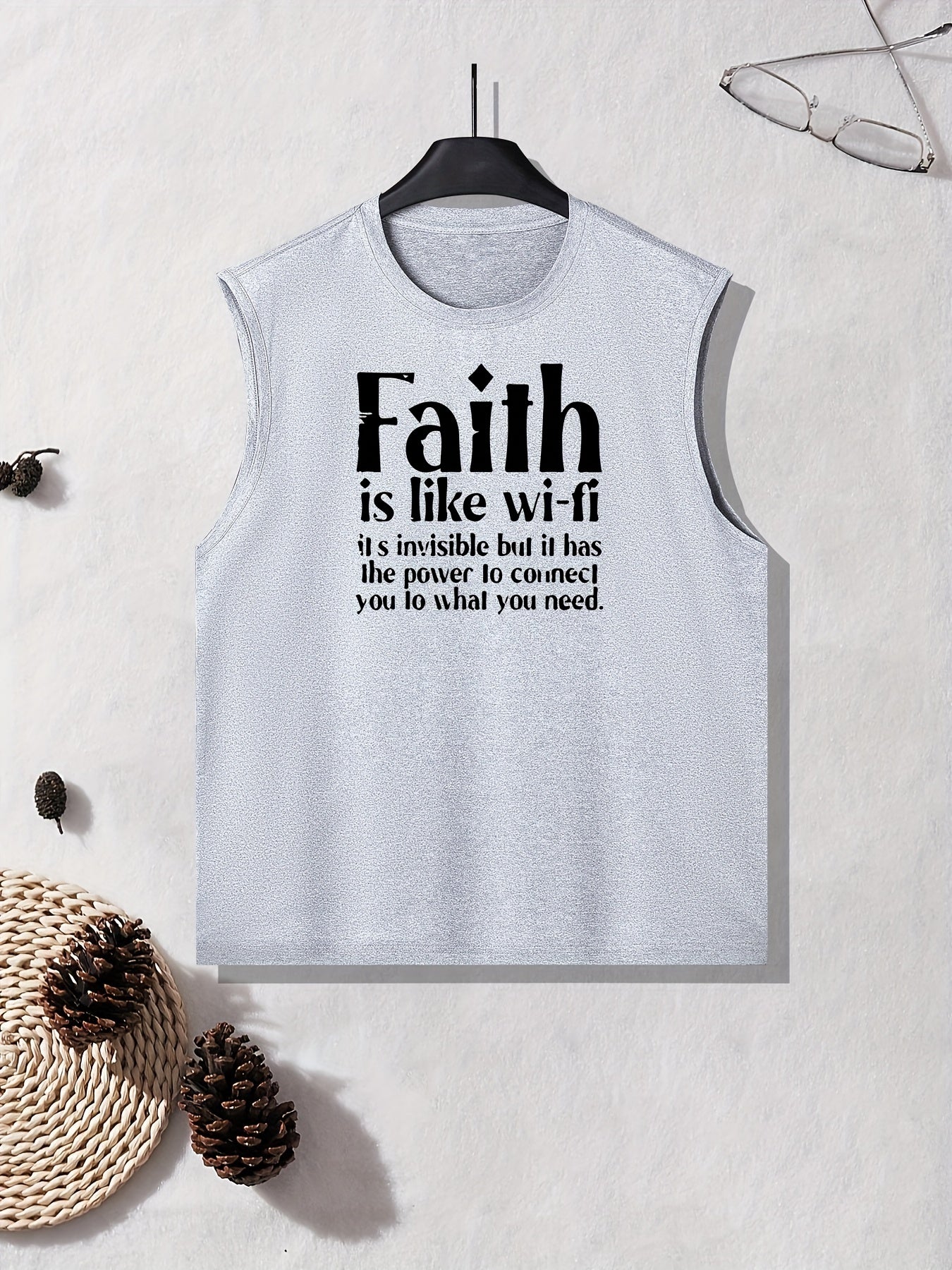 Faith Is Like Wifi Plus Size Men's Christian Tank Top claimedbygoddesigns