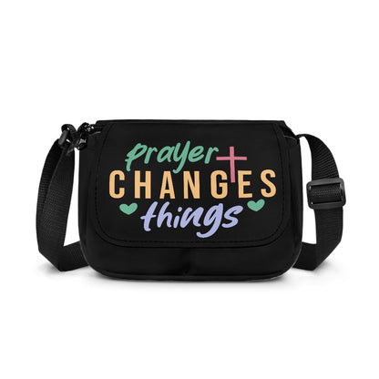 Prayer Changes Things Christian Kids Flap Crossbody Bag