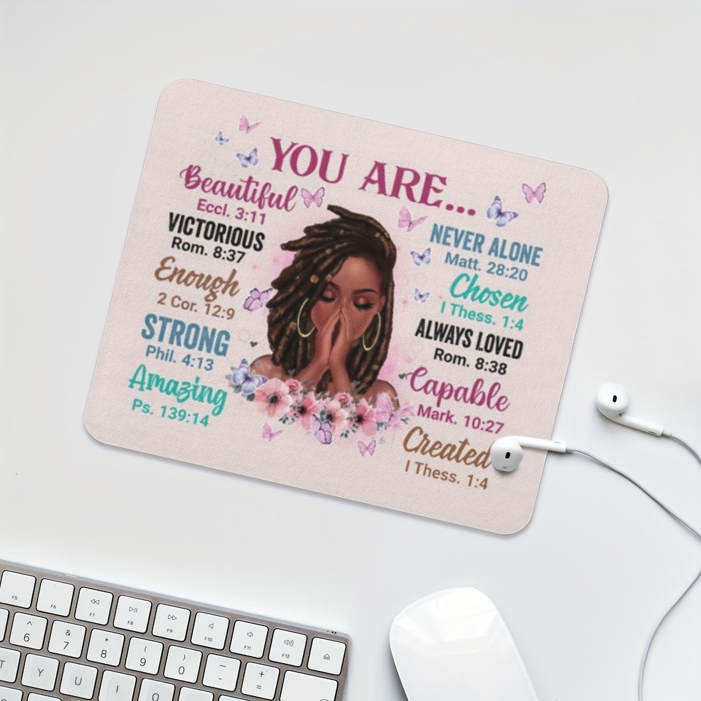 1pc You Are (bible verses) Christian Mouse Pad 9.45 * 7.9 Inches 3mm claimedbygoddesigns