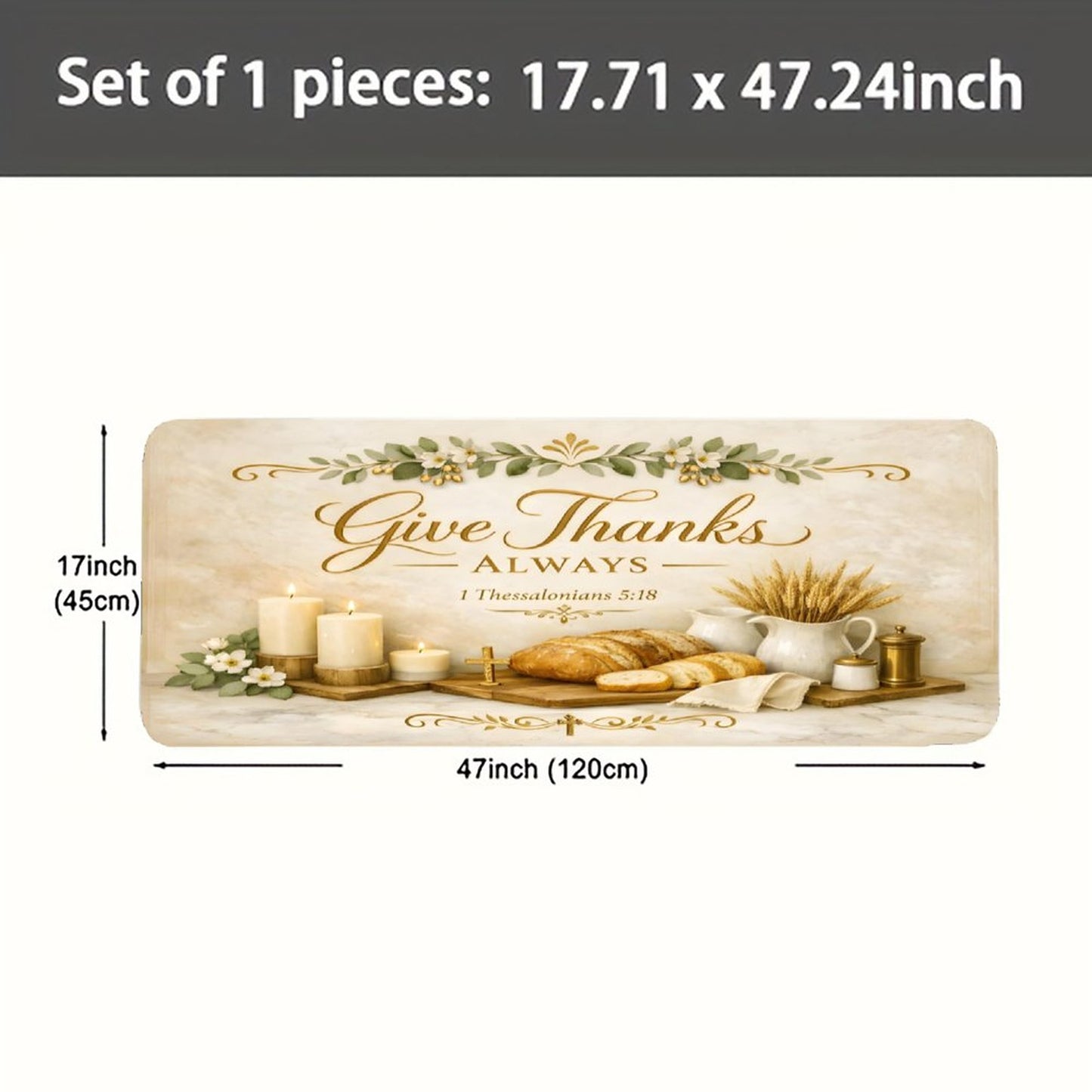 Give Thanks Always Christian Kitchen Mat