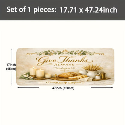 Give Thanks Always Christian Kitchen Mat