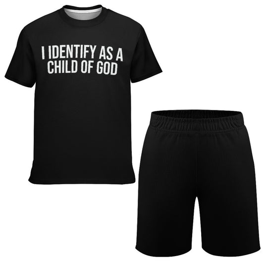 I Identify As A Child Of God Youth Christian Summer Casual Outfit Shorts Set SALE-Personal Design