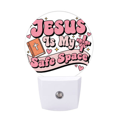 He Is My Safe Space Christian Night Light For Kids - ClaimedbyGodDesigns