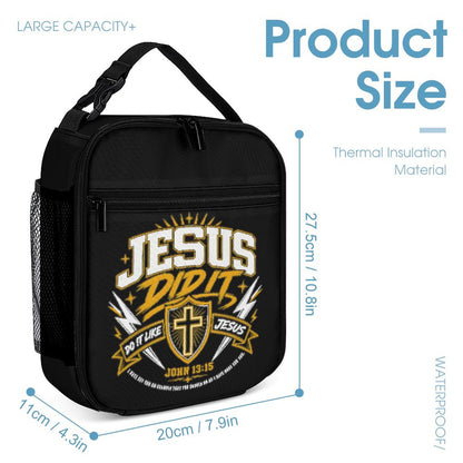 Jesus Did It Christian 3 Pcs School Backpack Set for Kids (Backpack, Kid's Insulated Lunch Bag & Pencil Case Organizer) - ClaimedbyGodDesigns