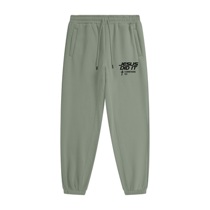 He Did It Unisex Christian Heavyweight Fleece Joggers (sweatpants)