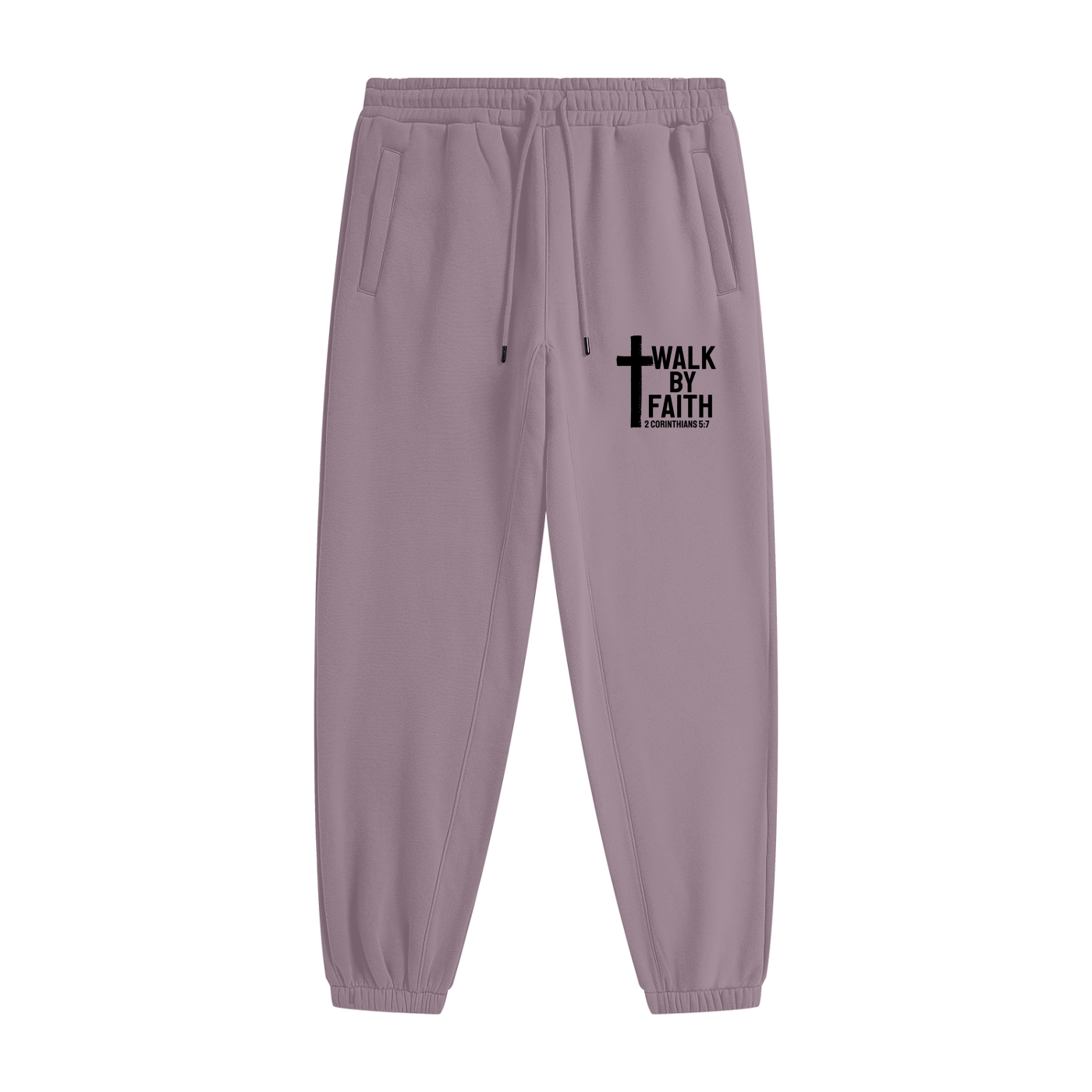Walk By Faith Unisex (men women) Christian Heavyweight Fleece Sweatpants(Joggers) - ClaimedbyGodDesigns