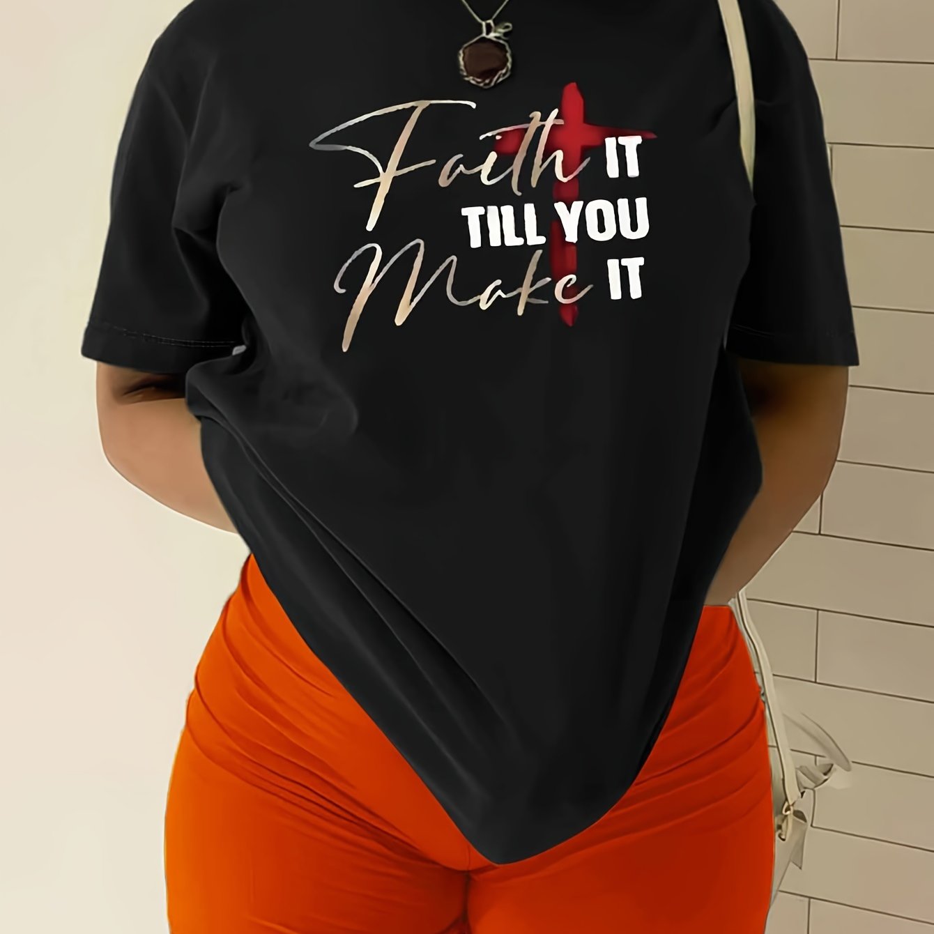 Faith It Till You Make It Plus Size Women's Christian Casual Outfit claimedbygoddesigns