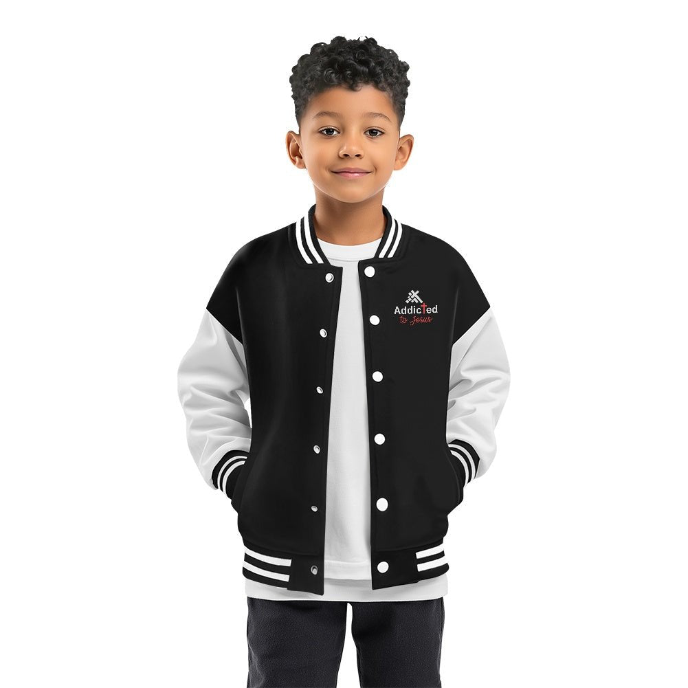 More Of Him Christian Children's Letterman Jacket - ClaimedbyGodDesigns