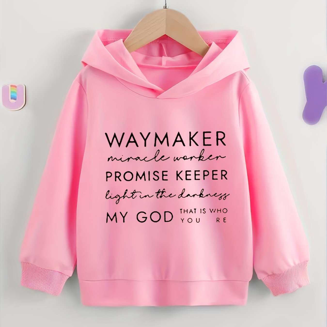 Waymaker Promise Keeper My God Youth Christian Pullover Hooded Sweatshirt claimedbygoddesigns