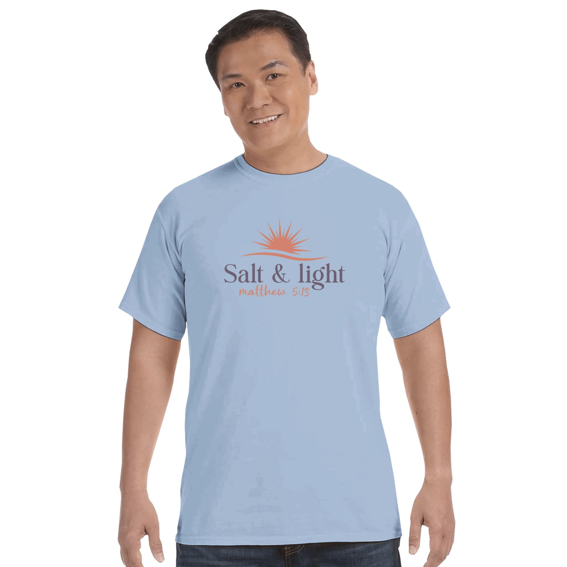 Salt & Light Christian Unisex Heavyweight Crewneck T-Shirt - ClaimedbyGodDesigns