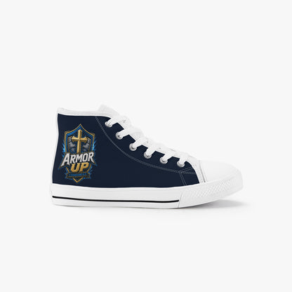 Armor Up Christian Kid’s High - Top Canvas Shoes - ClaimedbyGodDesigns