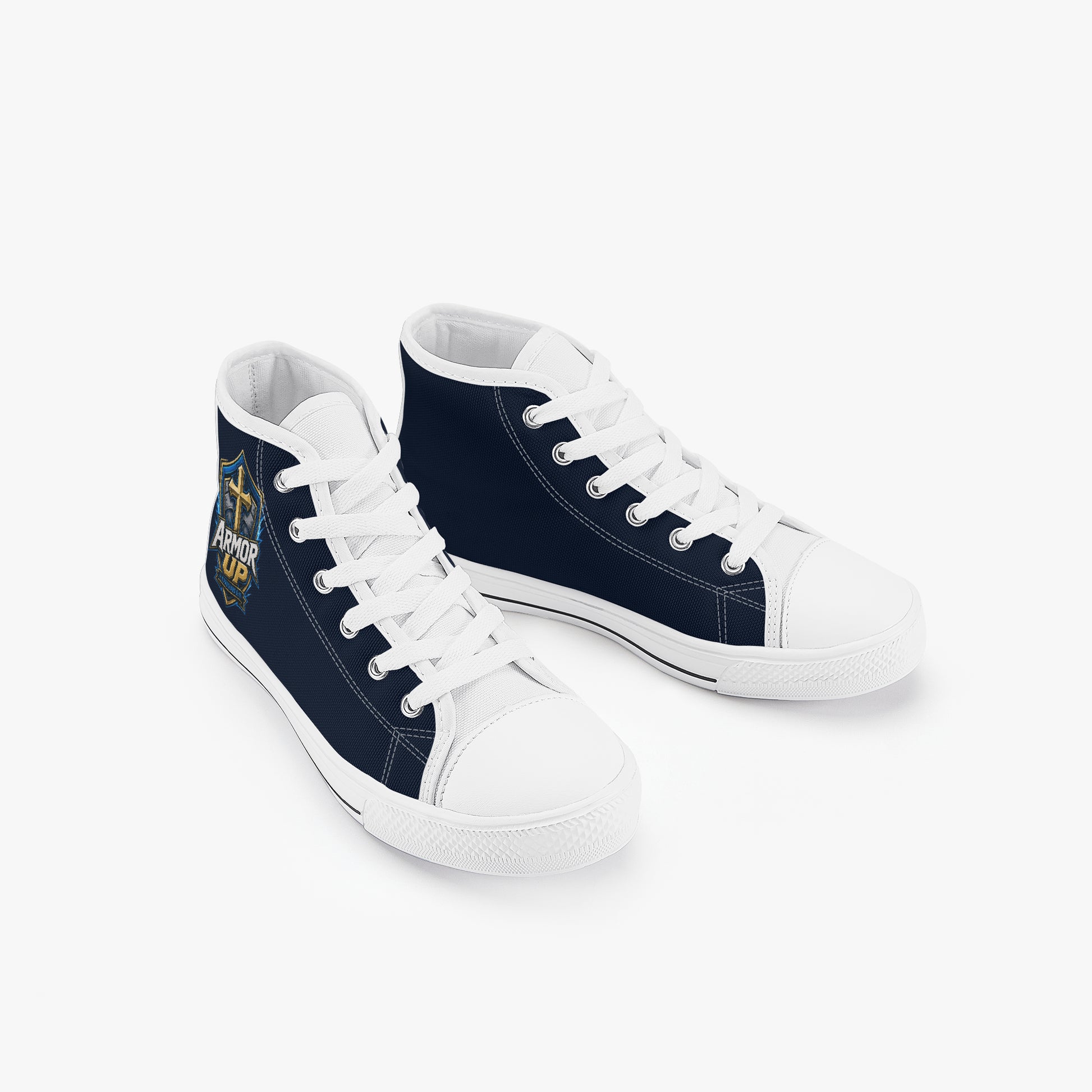Armor Up Christian Kid’s High - Top Canvas Shoes - ClaimedbyGodDesigns