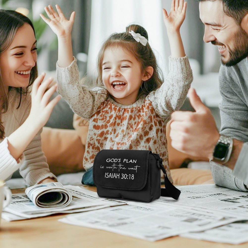 God's Plan Is Worth The Wait Christian Kids Flap Crossbody Bag