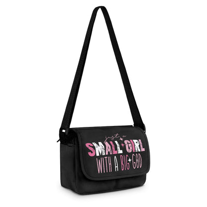 Just A Small Girl With A Big God Christian Kids Flap Crossbody Bag