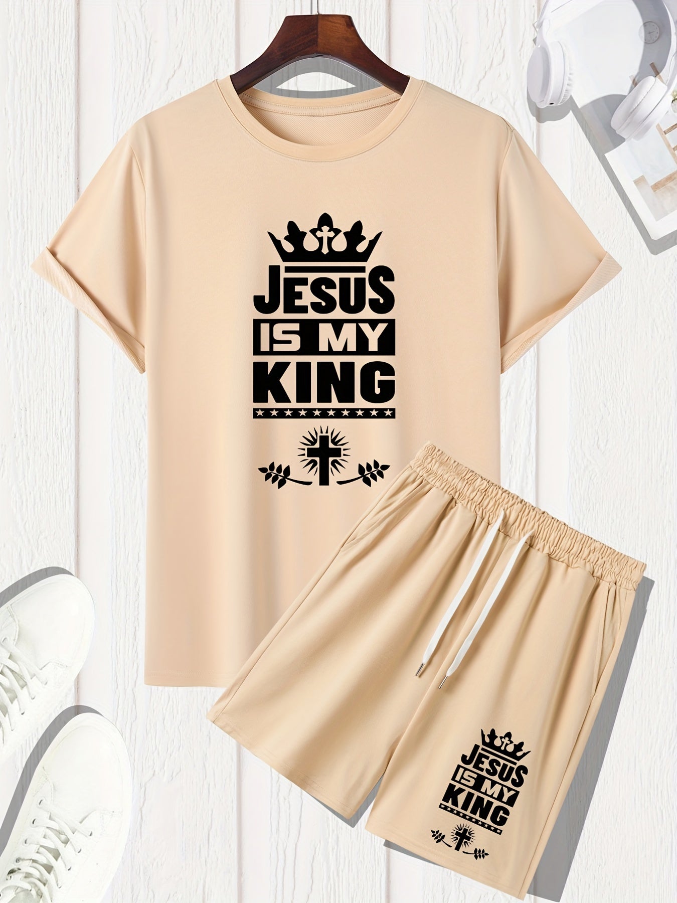 JESUS IS MY KING Men's Christian Casual Outfit claimedbygoddesigns