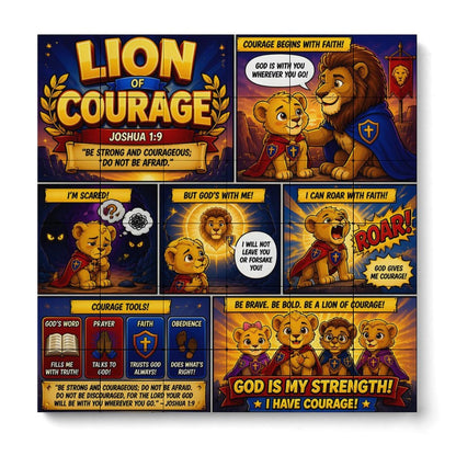 Lion of Courage – Building Block Puzzle Ornament - ClaimedbyGodDesigns