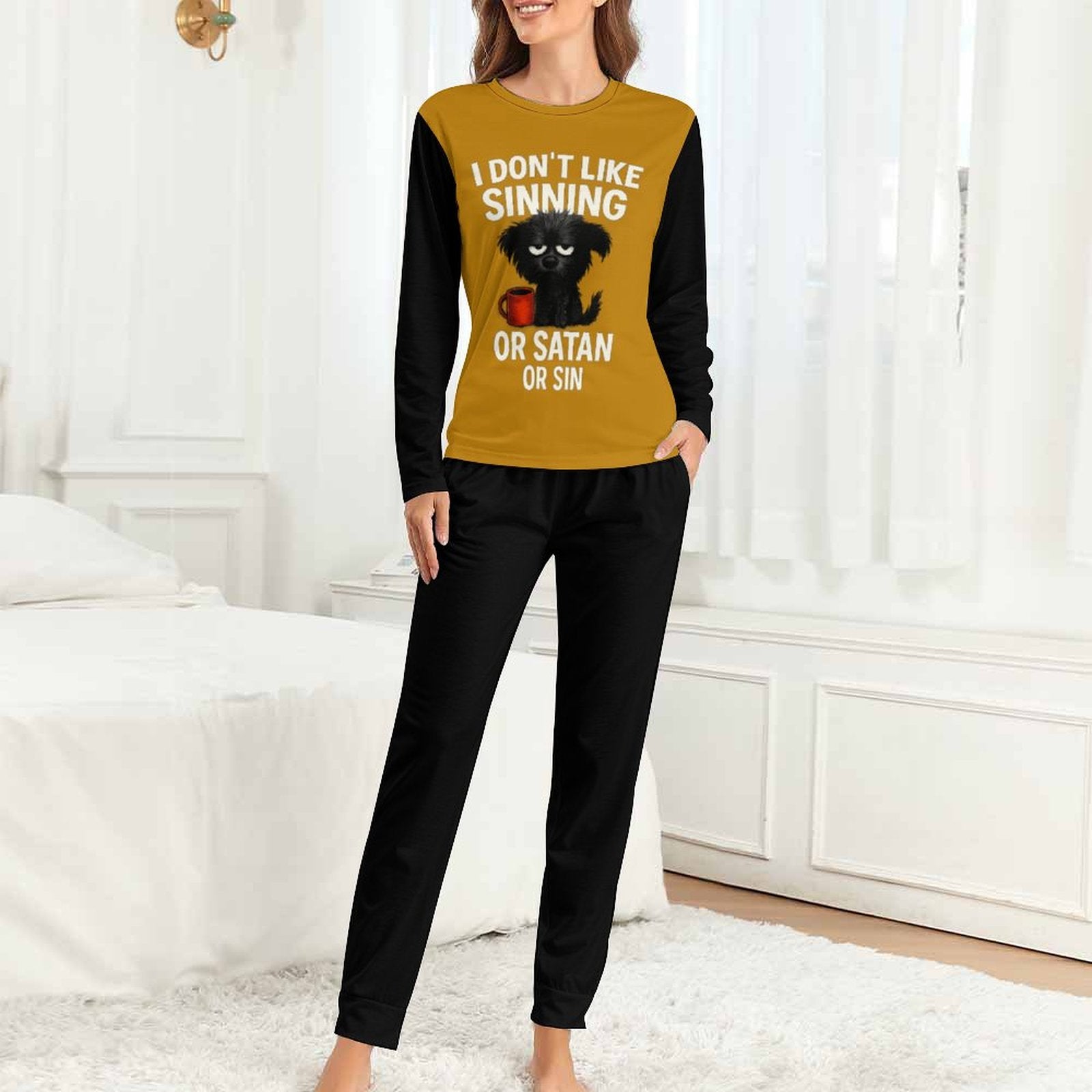 I Don't Like Sinning Women's Christian 2 - Piece Pajama Set - ClaimedbyGodDesigns