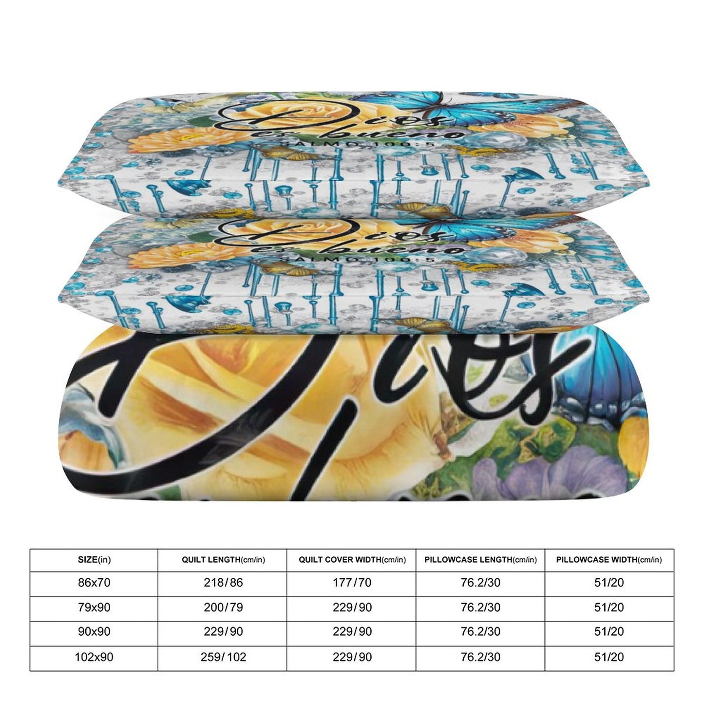 Dios Es Bueno Spanish 3-Piece Christian Comforter Bedding Set