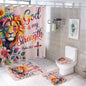 He Is My Strength Christian Shower Curtain Set with a shower curtain, a bath rug, a contour rug and a toilet lid cover. - ClaimedbyGodDesigns