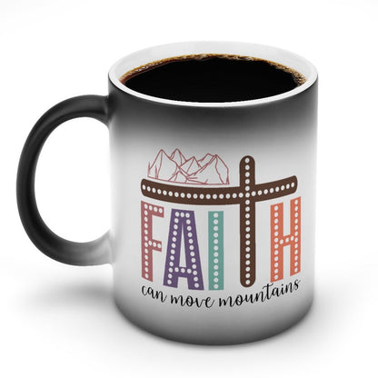 Faith Can Move Mountains Christian Color Changing Mug (Dual-sided)