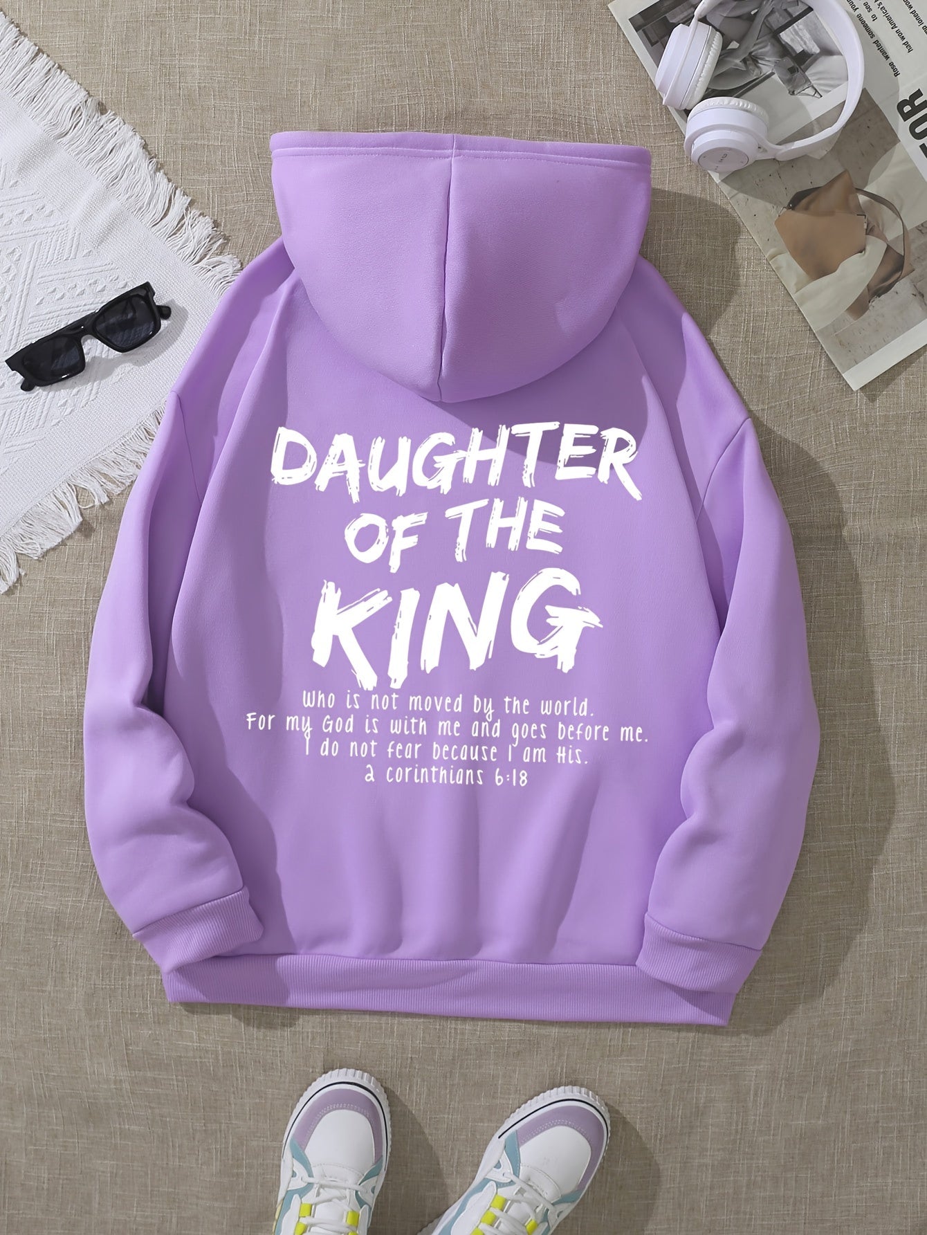 Daughter Of The King Women's Christian Pullover Hooded Sweatshirt claimedbygoddesigns