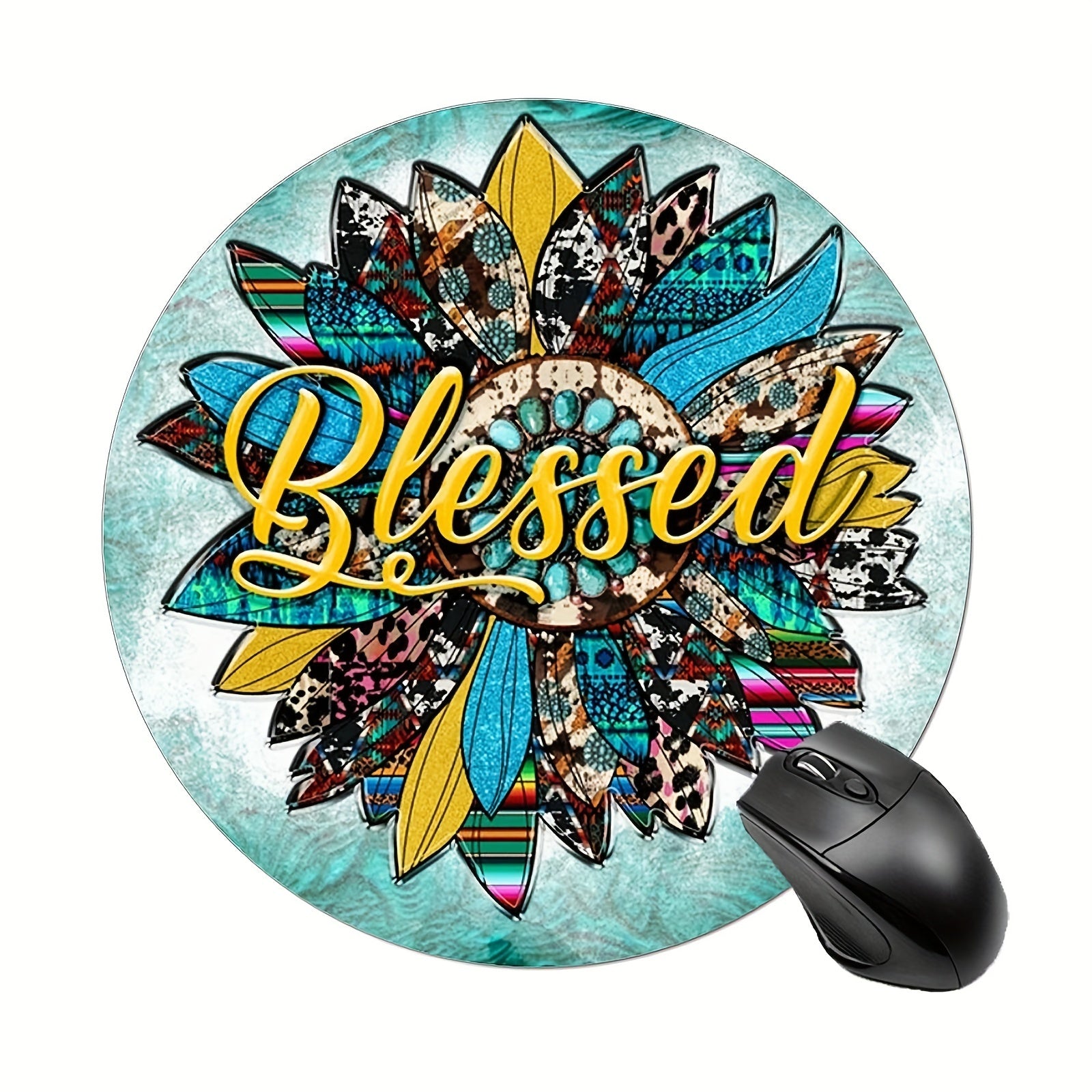 Blessed Christian Computer Mouse Pad  7.8*7.8*0.12inch/ 19.81*19.81*0.3cm claimedbygoddesigns