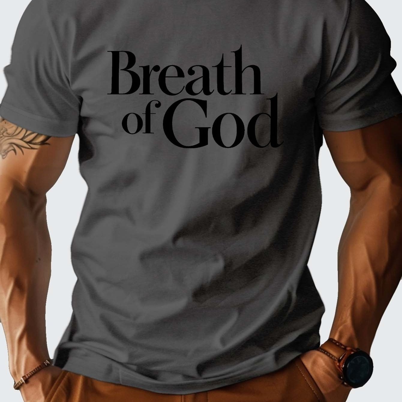 Breath of God Men's Christian T-shirt claimedbygoddesigns